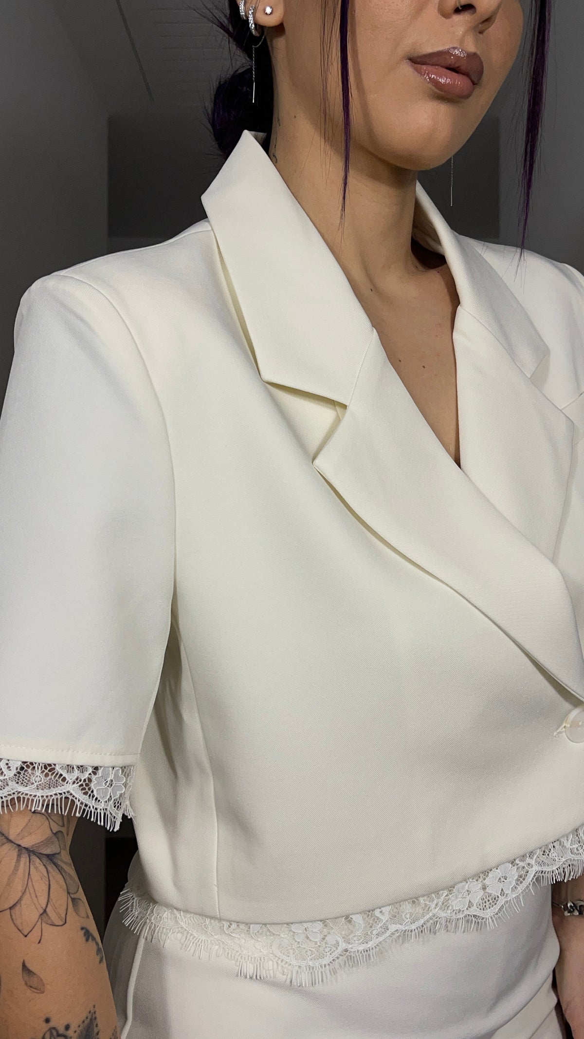 Blazer a maniche corte  beige