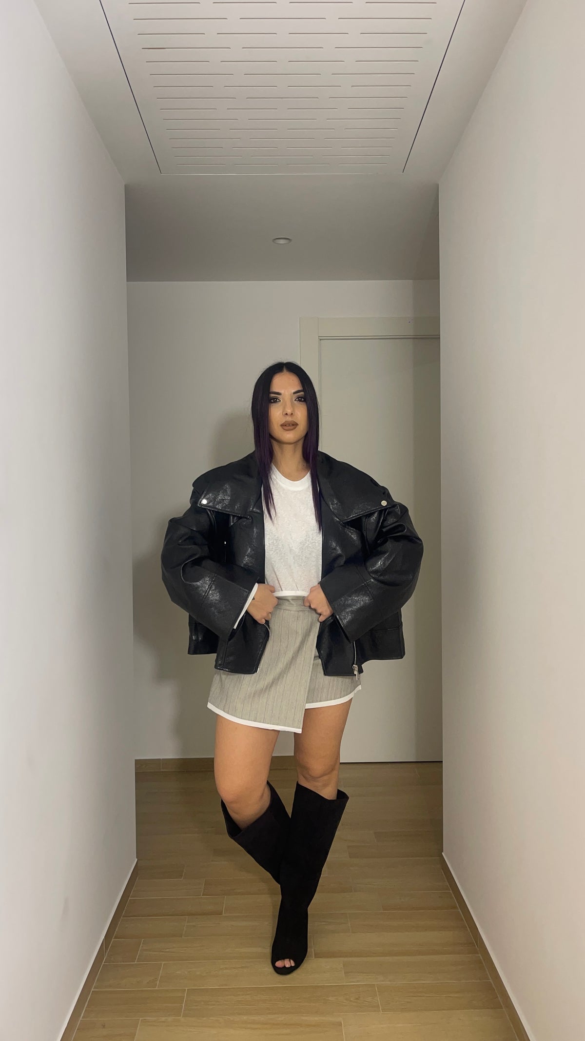 Gonna gessata grigia