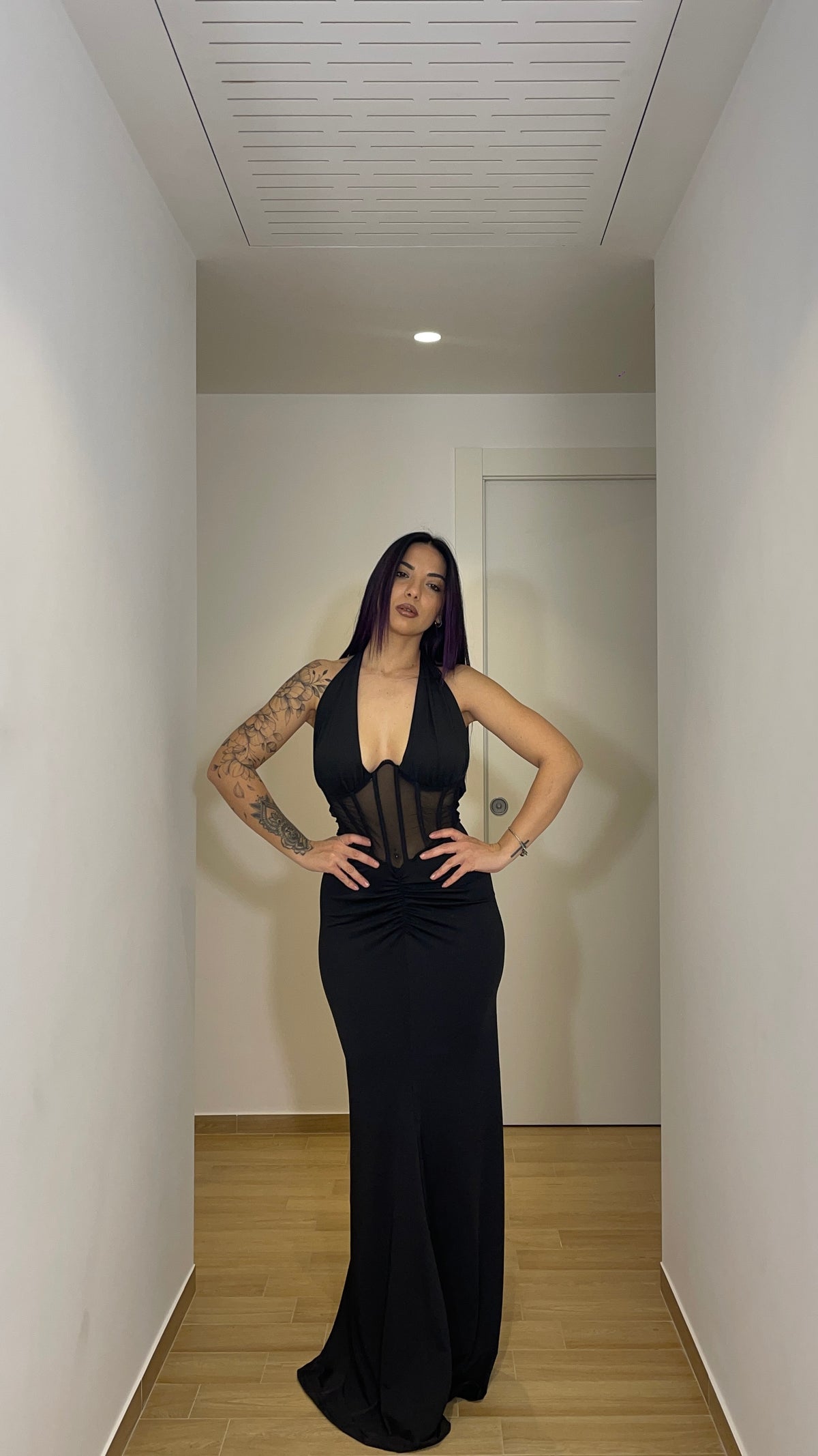 Abito lungo nero elegante