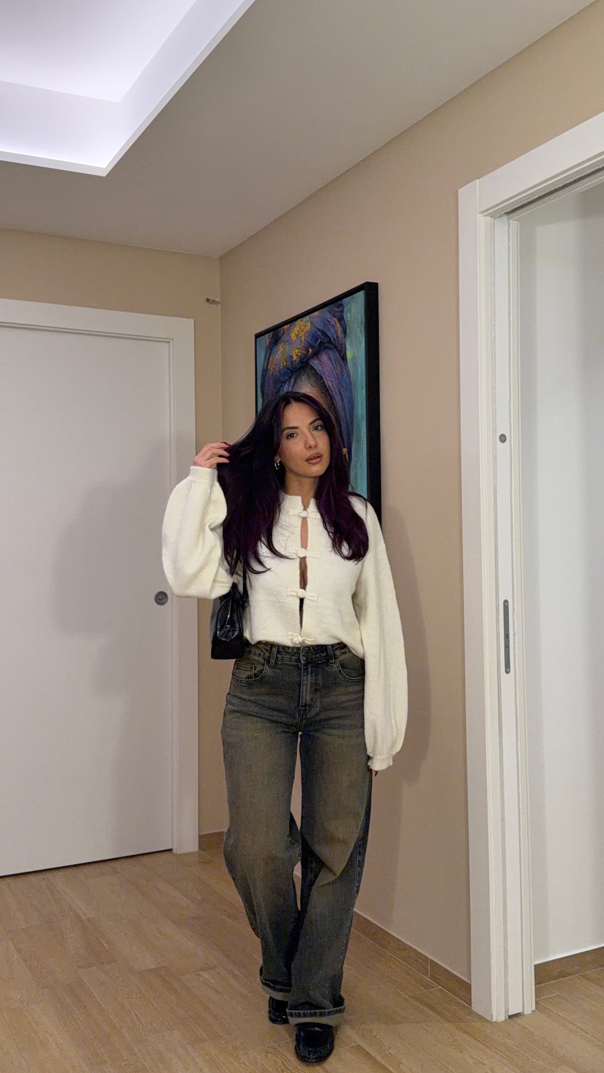 Jeans wide leg scuro