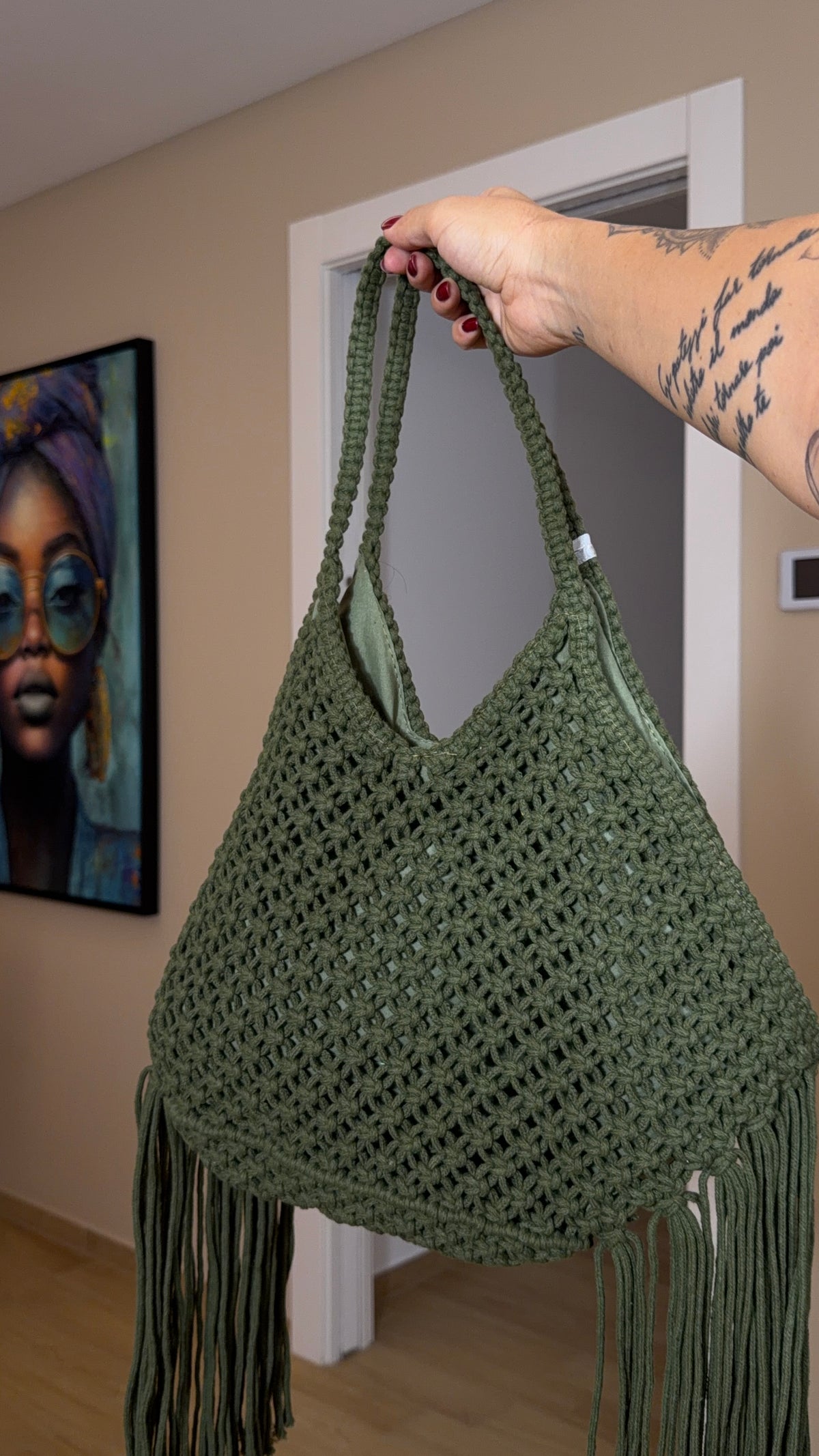 Borsa a spalla in macramè