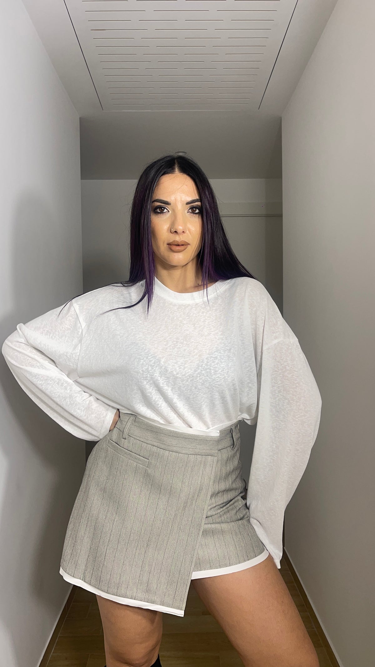 Gonna gessata grigia