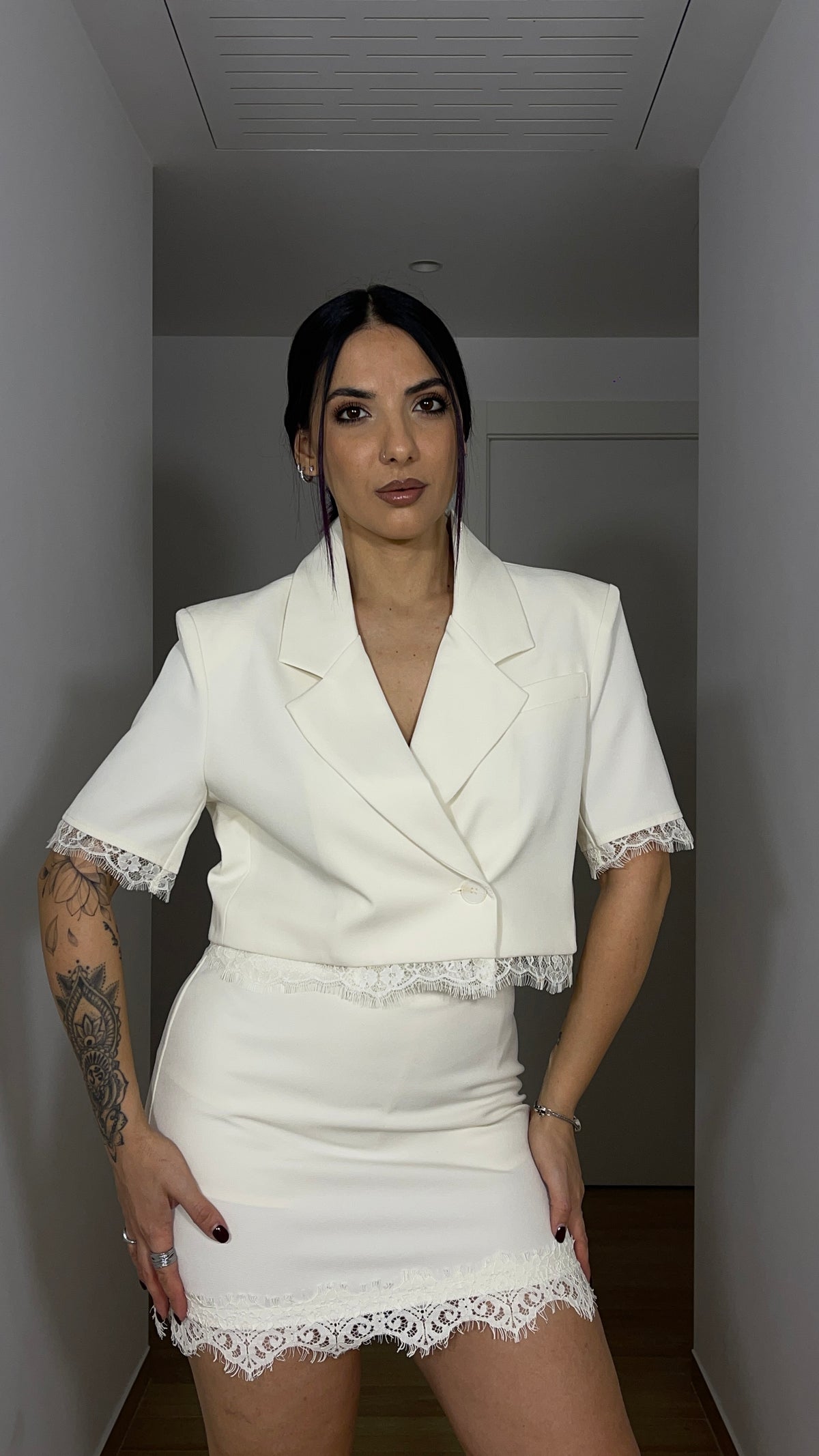 Blazer a maniche corte  beige