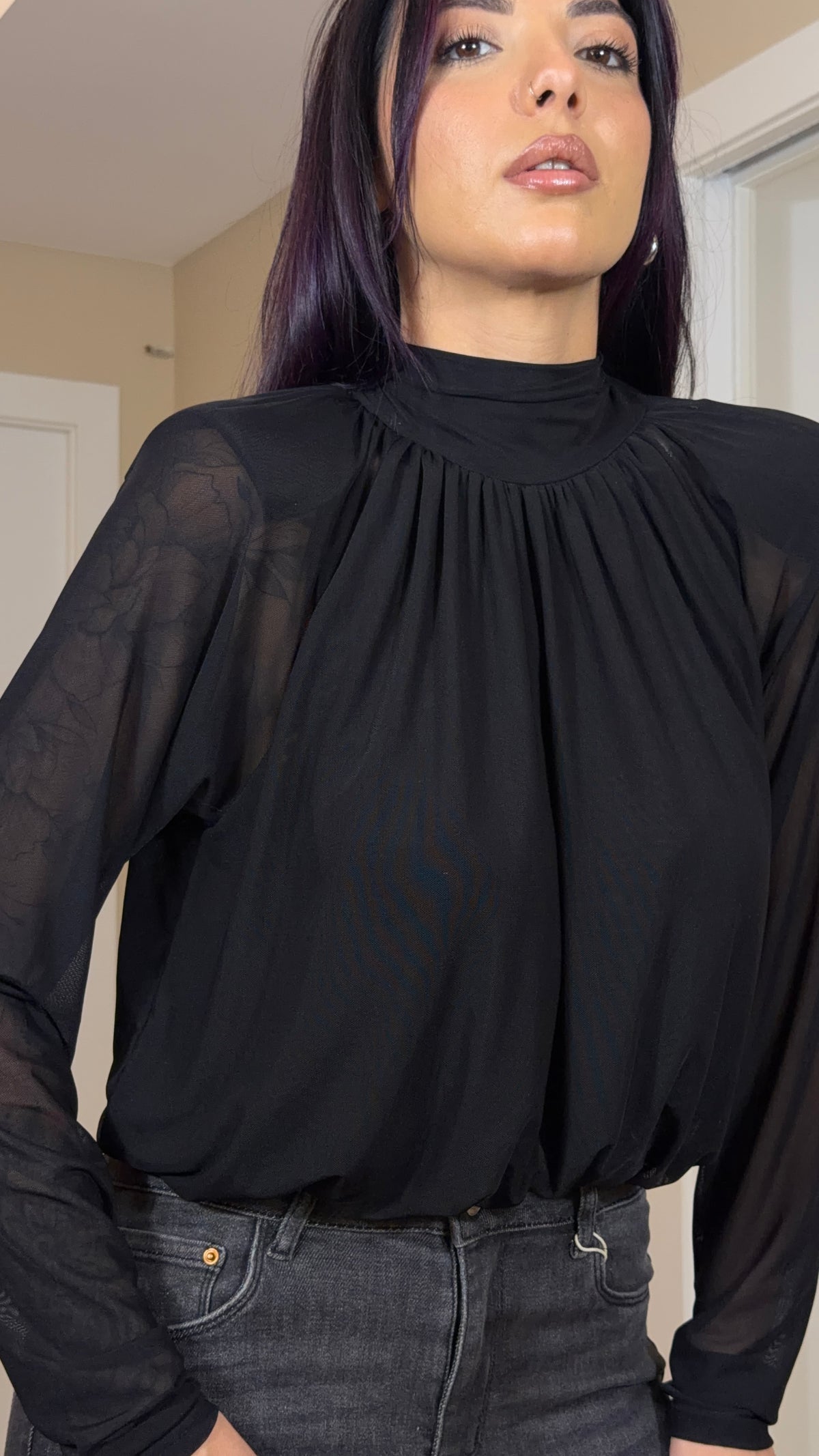Body effetto blusa nero