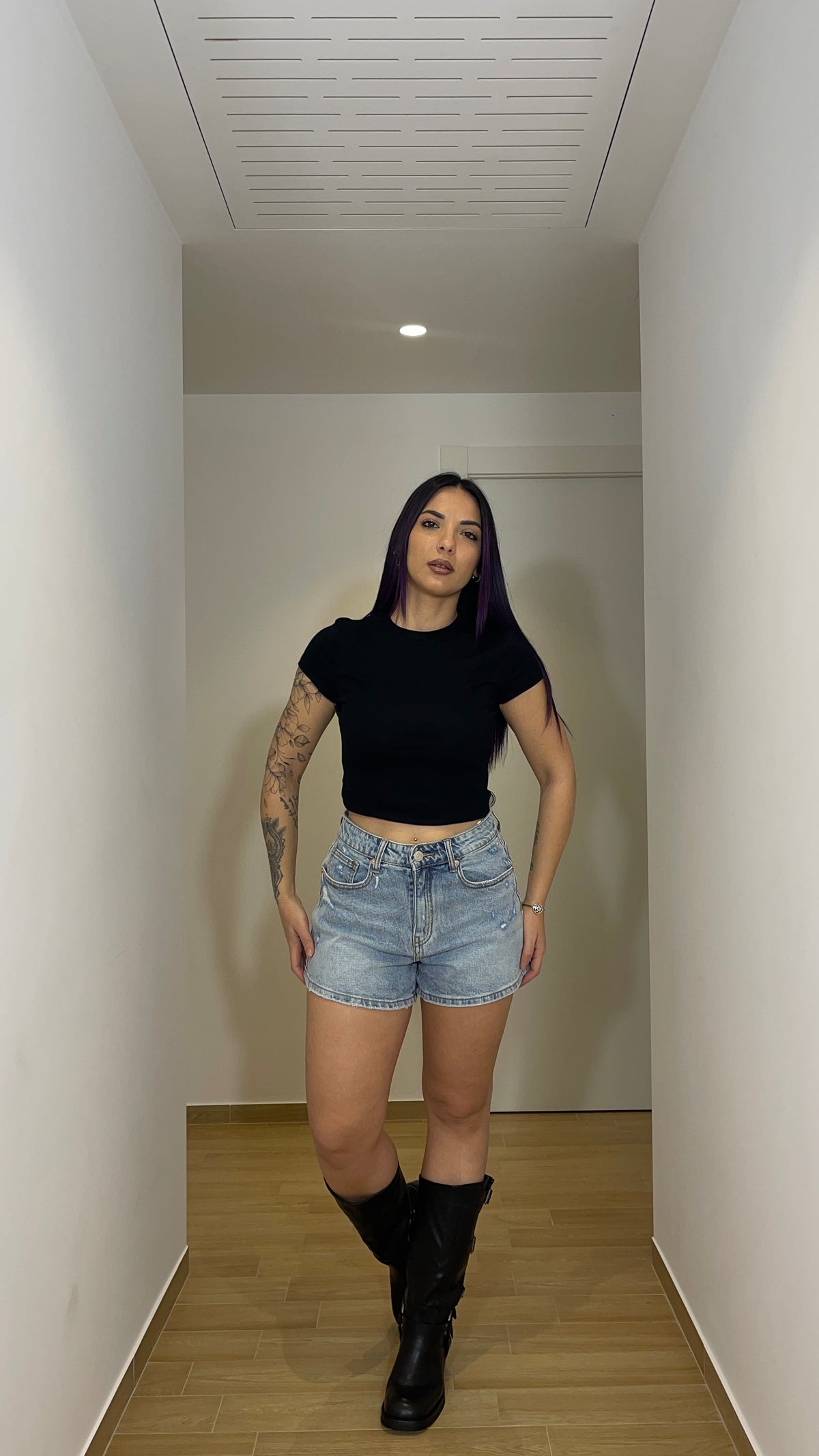 Pantaloncini in jeans chiaro