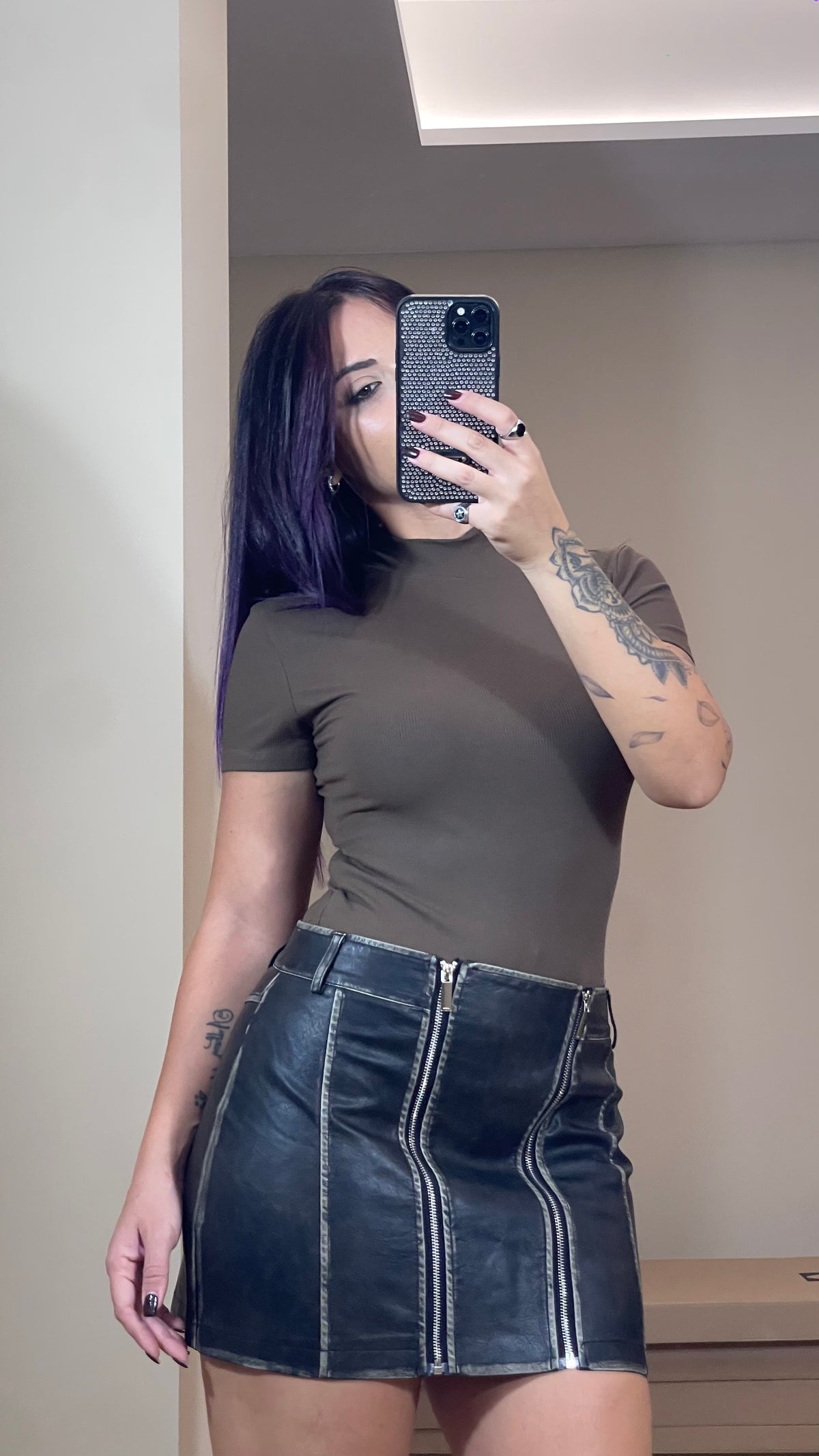 Mini gonna in ecopelle