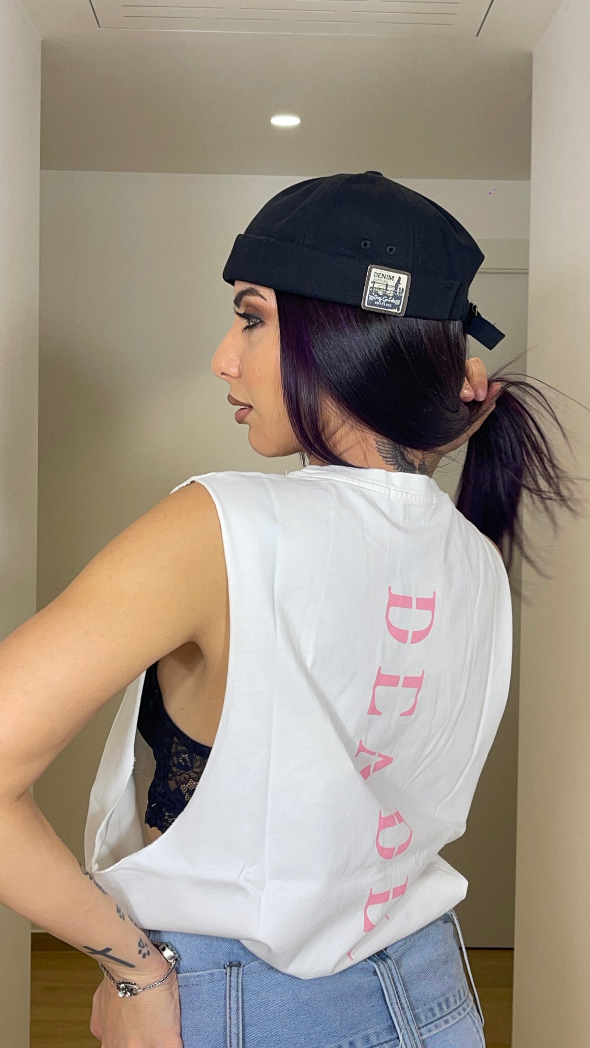 Canotta larga Black Pink