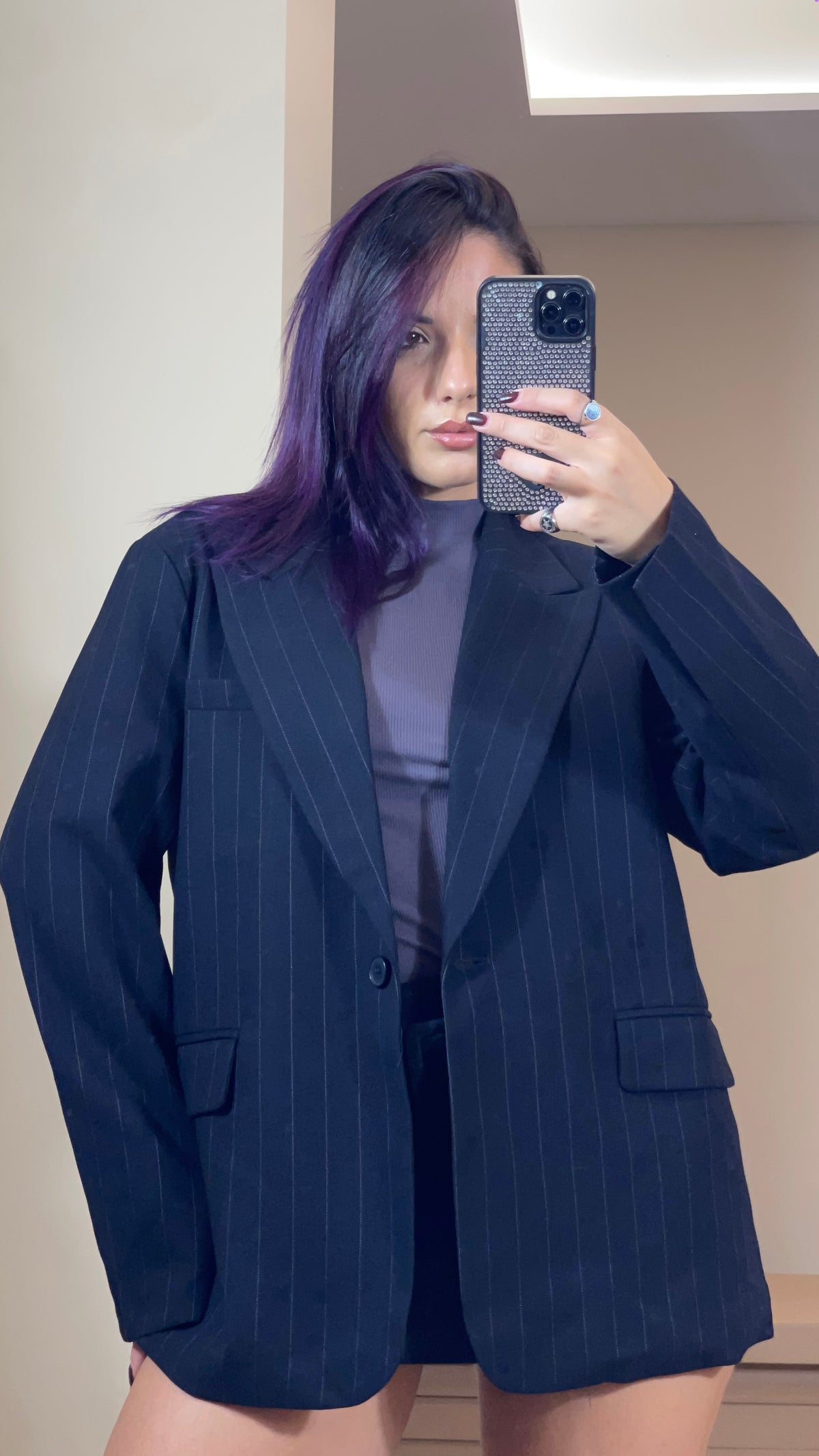 Blazer Gessato Nero