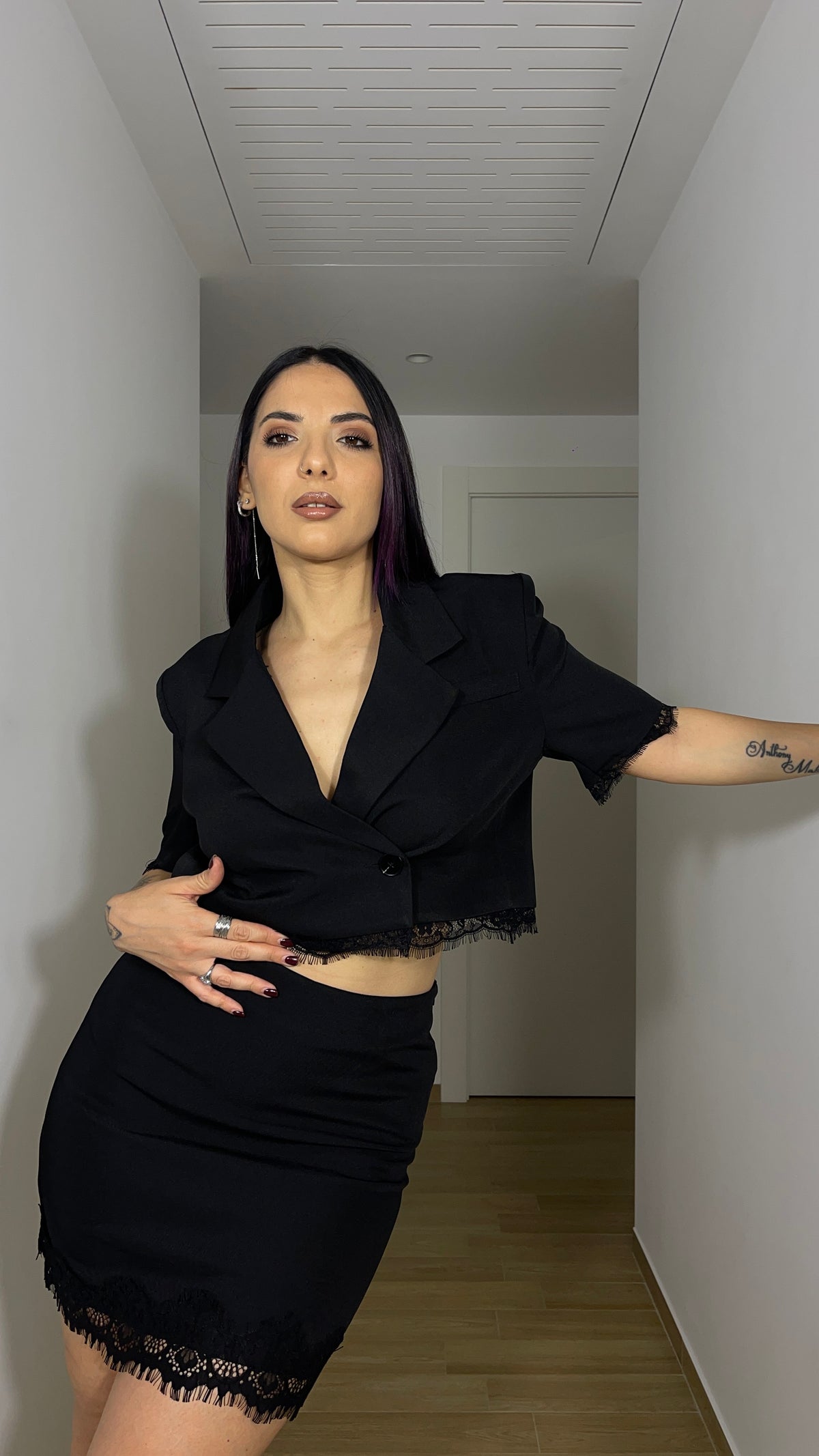 Longuette corta nera