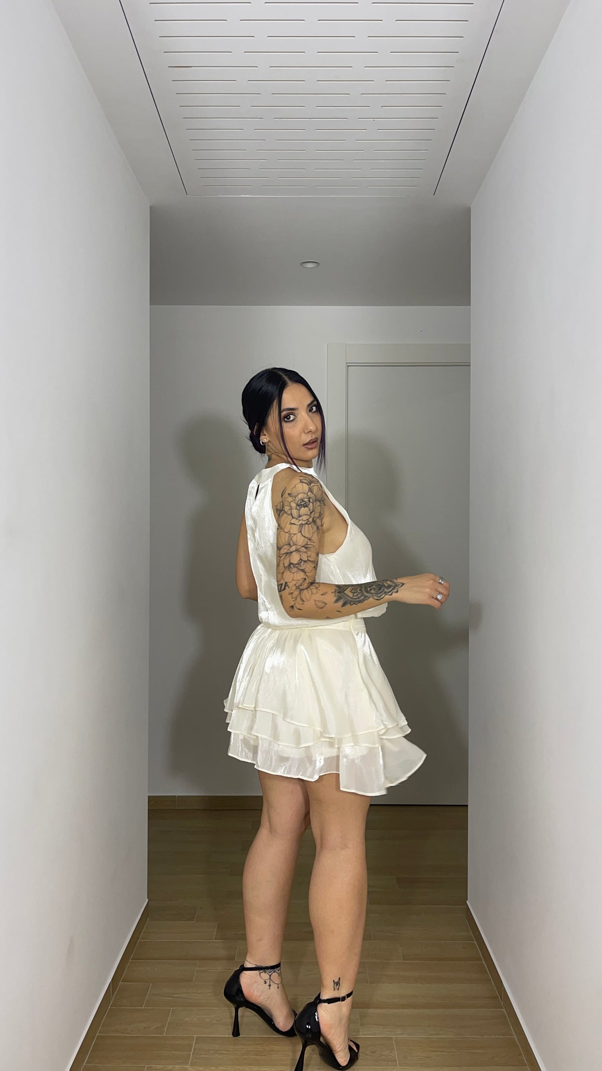 Abito corto in chiffon