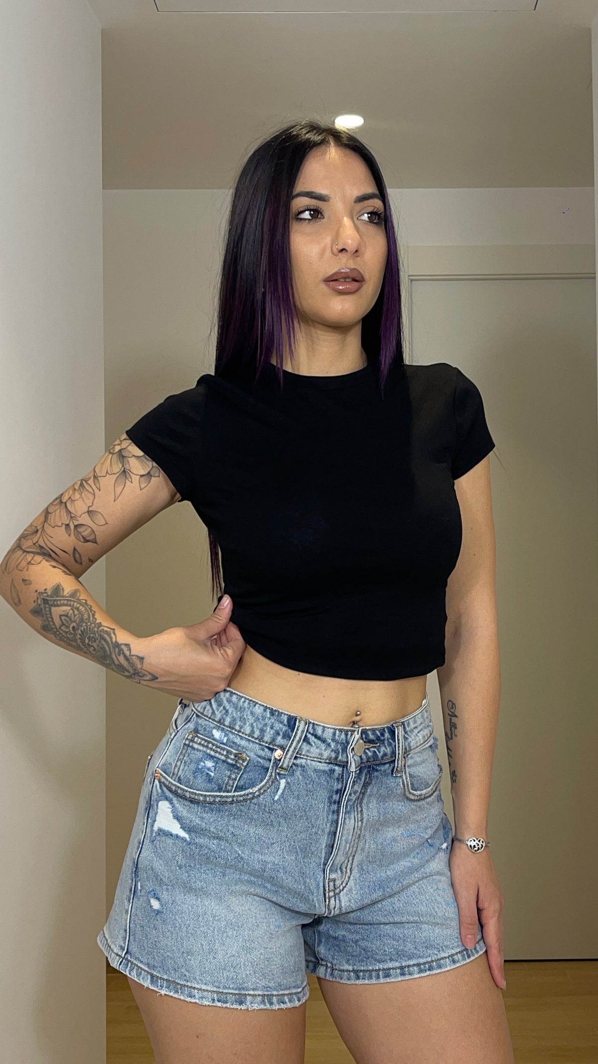 Pantaloncini in jeans chiaro