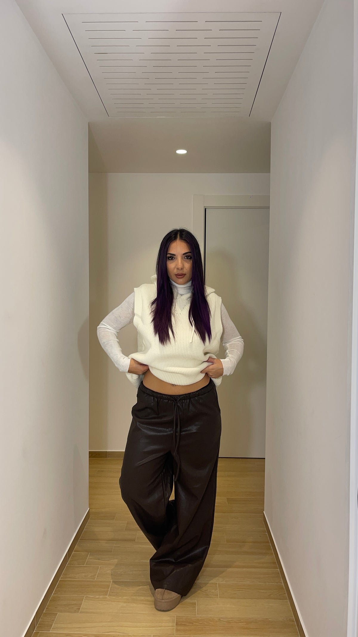 Pantalone in ecopelle Choco