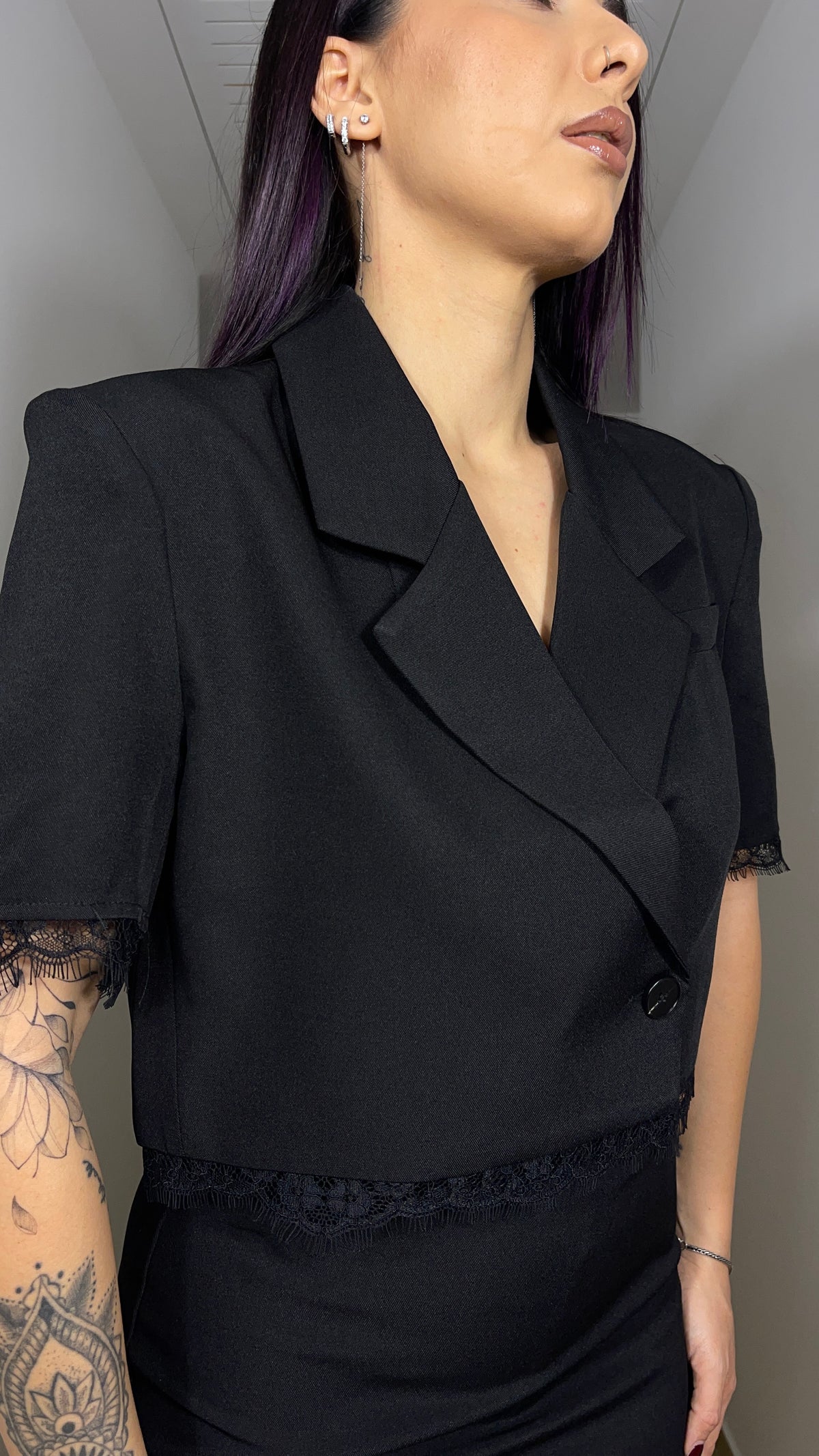 Blazer manica corta nero