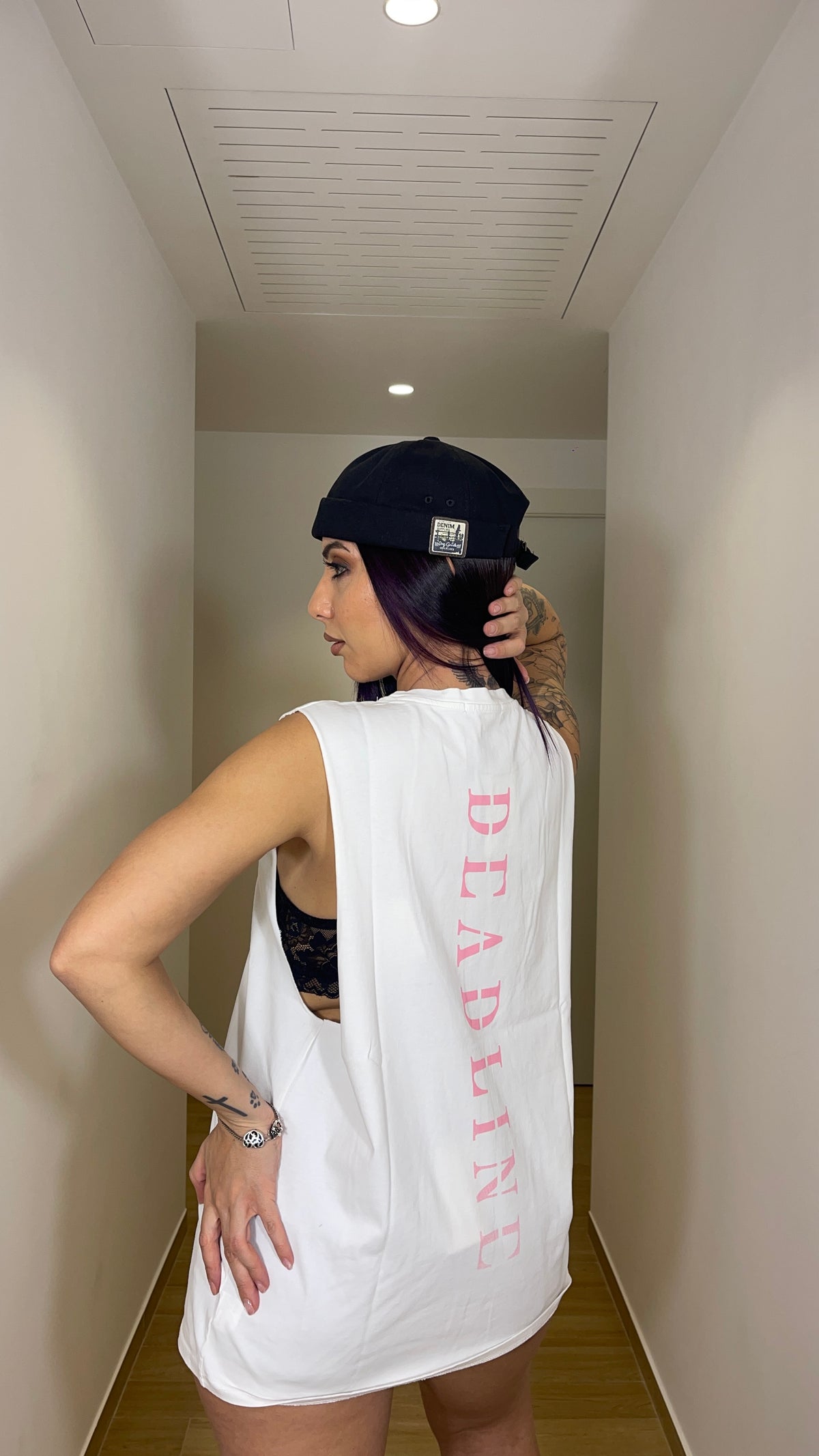 Canotta larga Black Pink