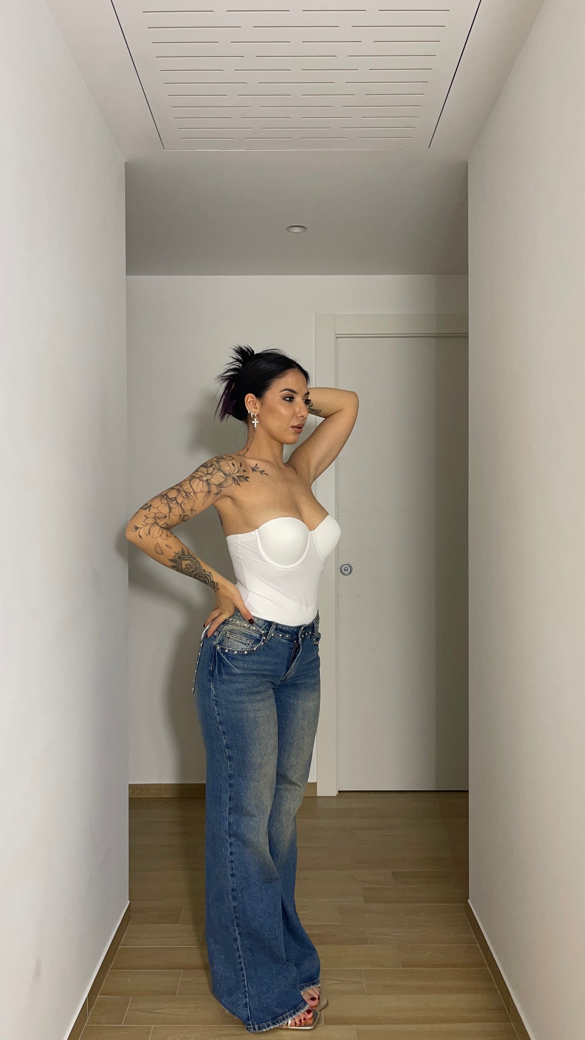 Jeans wideleg vita bassa