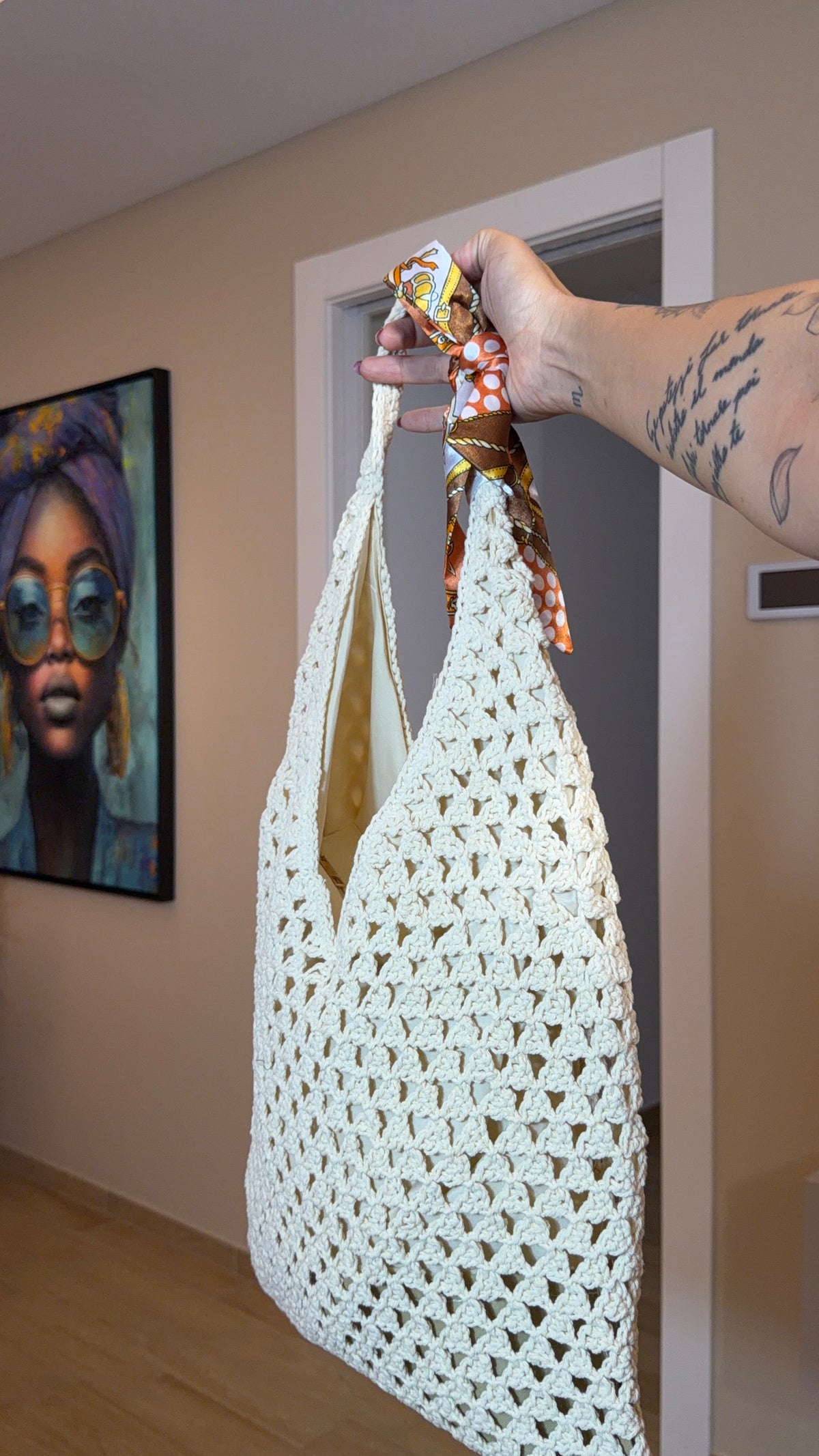 Borsa a spalla in macrame