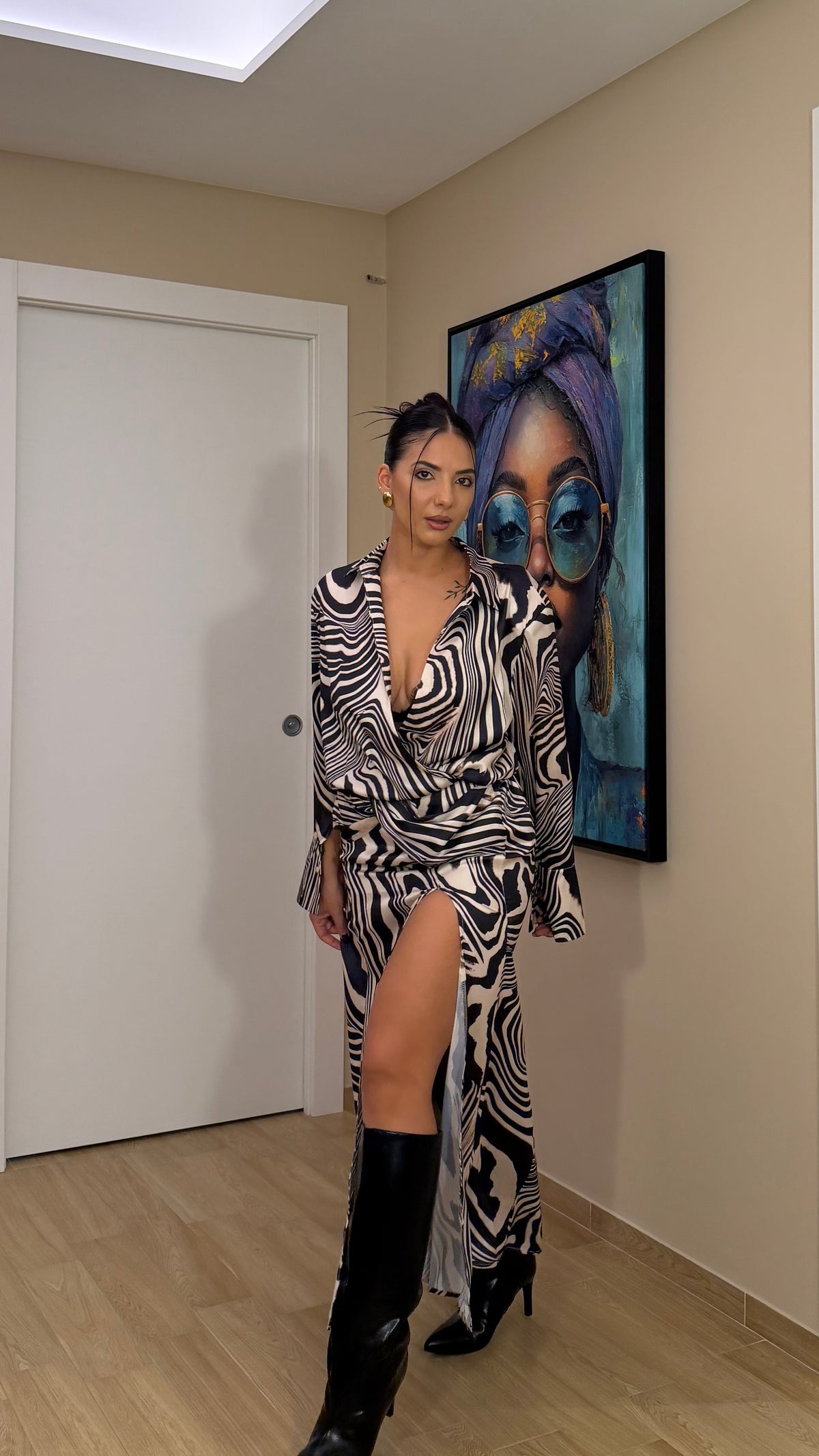 Abito lungo in satin