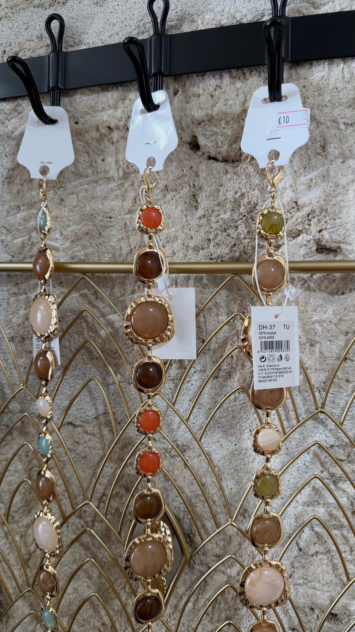 Cintura a Catena con Cerchi e Perline Colorate Da Donna