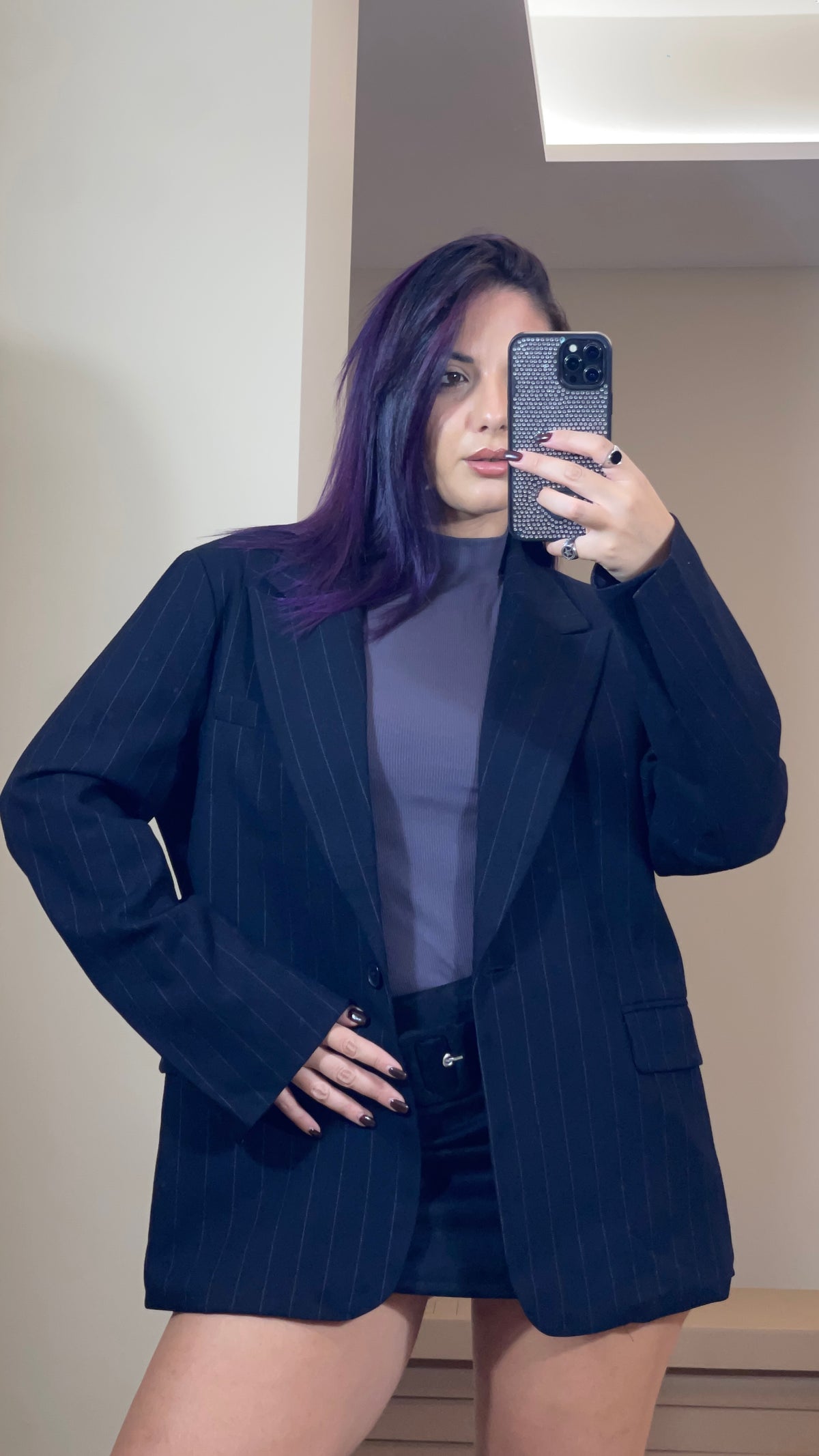 Blazer Gessato Nero