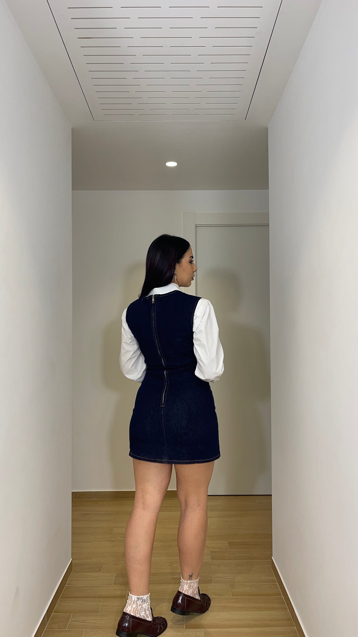 Abito corto in jeans tubino