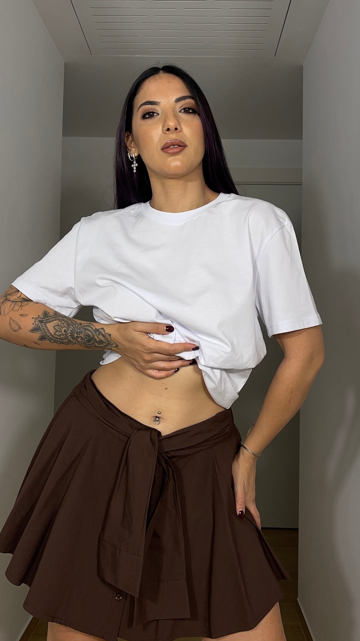Pantagonna  in cotone effetto camicia