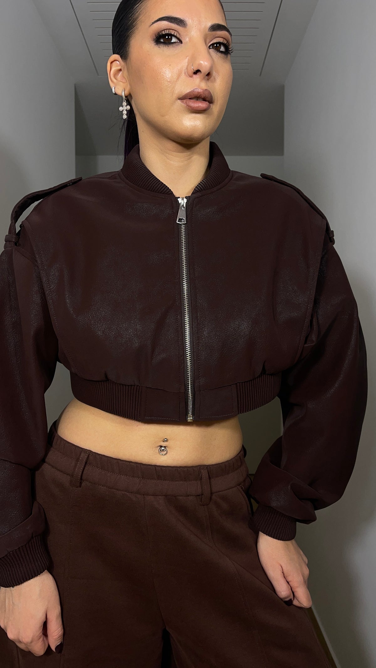 Bomber Crop Testa di moro