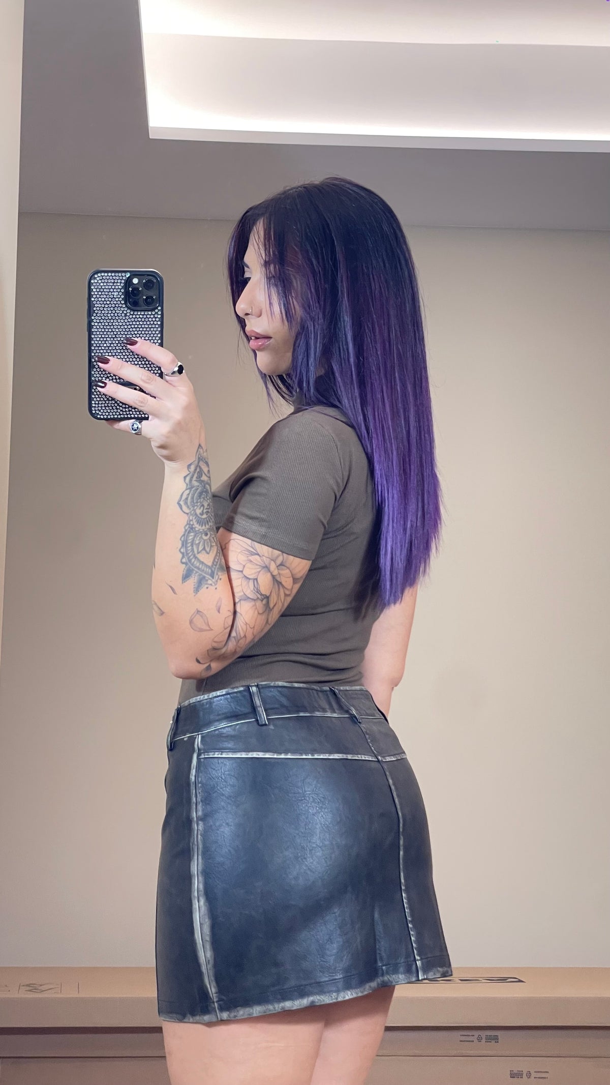 Mini gonna in ecopelle