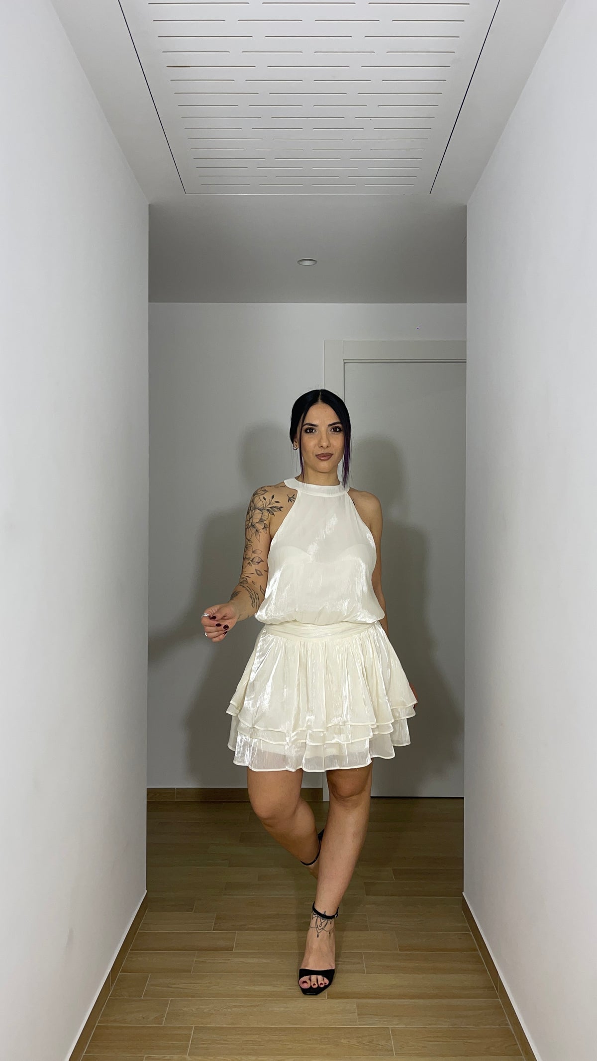 Abito corto in chiffon