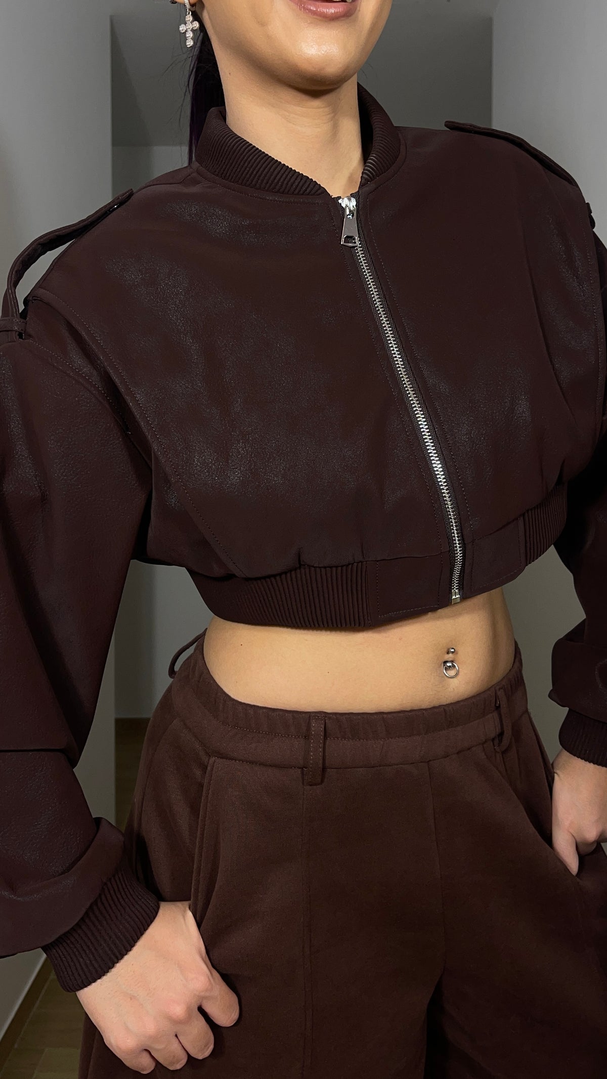 Bomber Crop Testa di moro