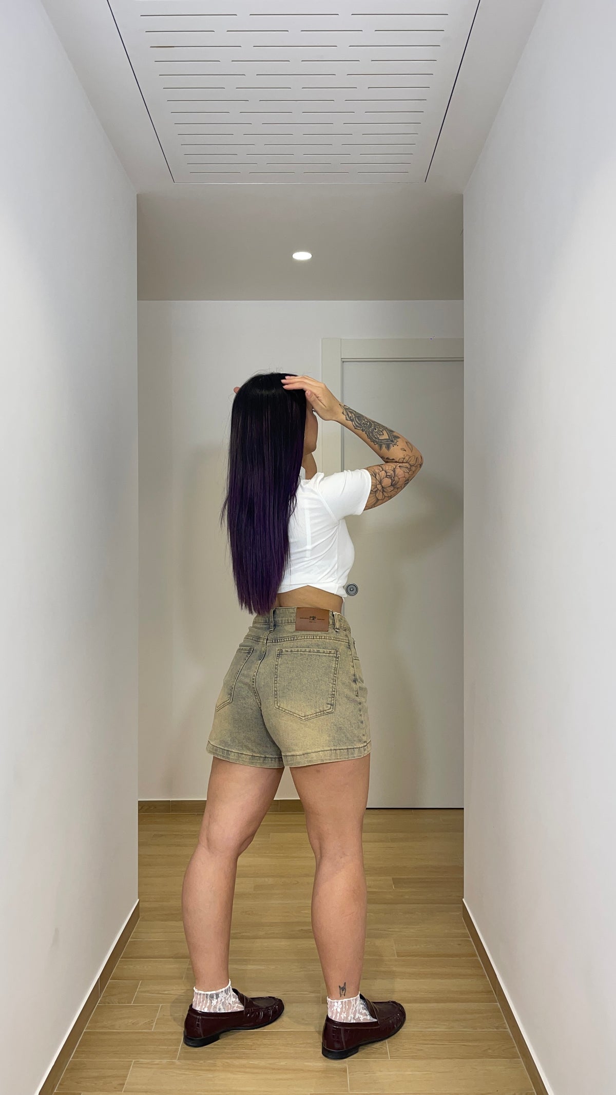 Pantaloncino bermuda a vita alta