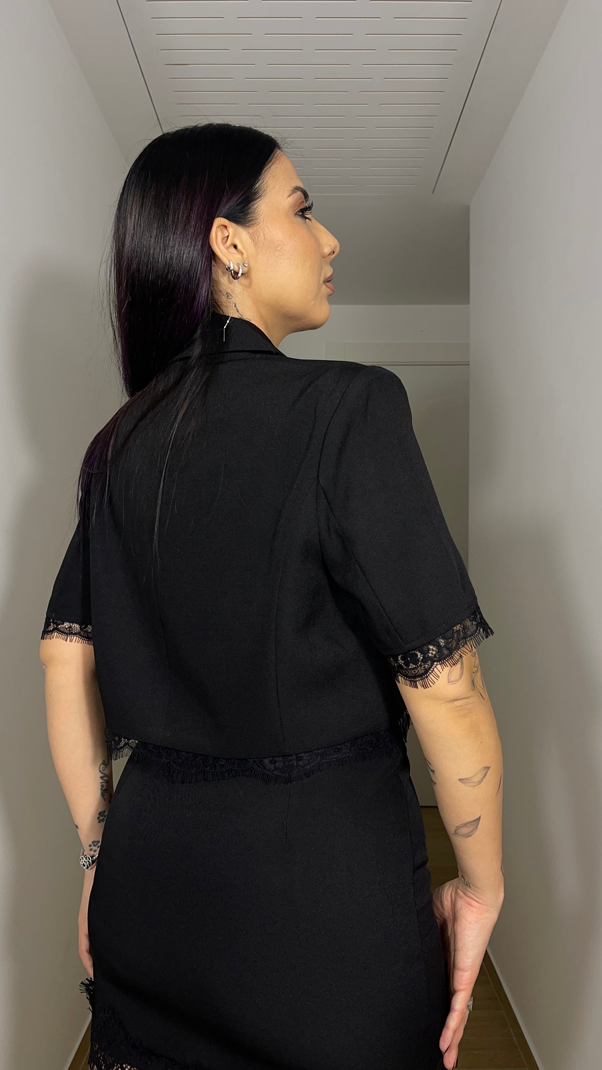 Blazer manica corta nero